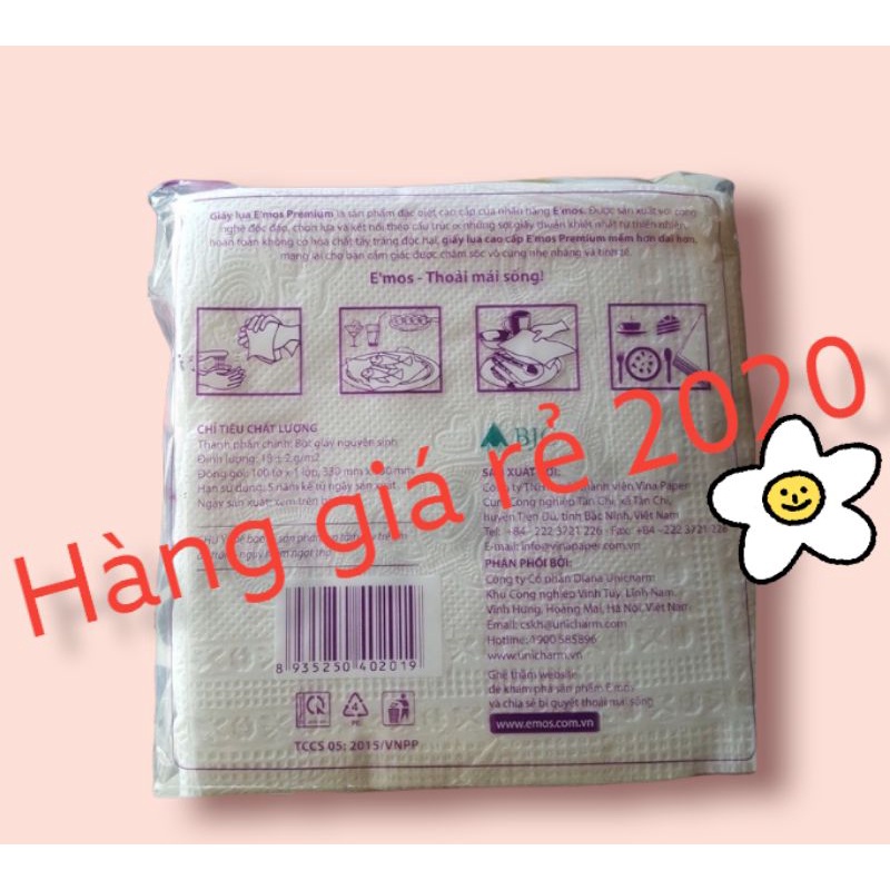 Khăn giấy vuông Emos 100 tờ
