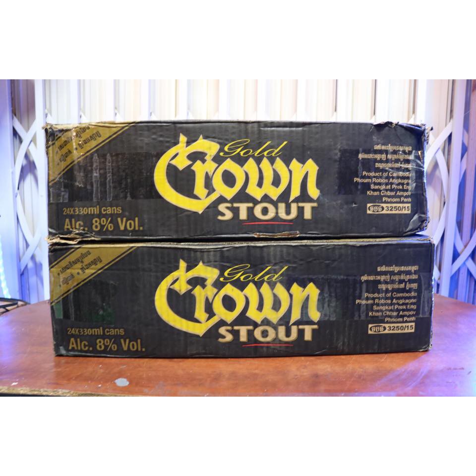 Bia đen campuchia Crown stout