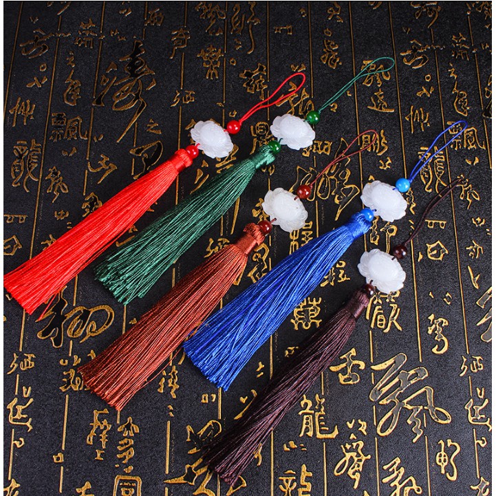 Tua rua ngọc bội  hoa sen - Tua rua trang tri tết hoặc treo hộp quà tặng