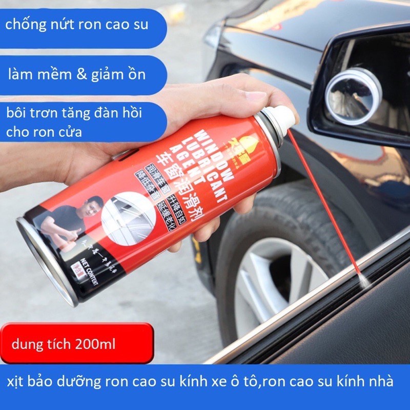 Chai xịt bảo dưỡng gioăng cao su ô tô, xe máy, xe hơi, xe tải, dung dịch bảo dưỡng vệ sinh gioăng cao su cửa kính