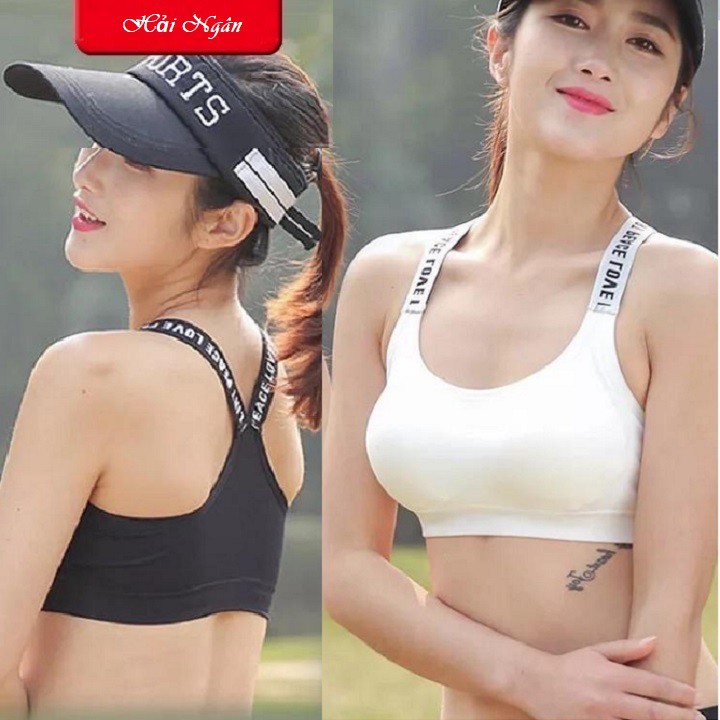 áo NGỰC TẬP GYM THỂ THAO QC17 FREESIZE NGỰC DƯỚI 90CM 2 MÀU ĐEN VÀ TRẮNG, áo bra tập gym, a
