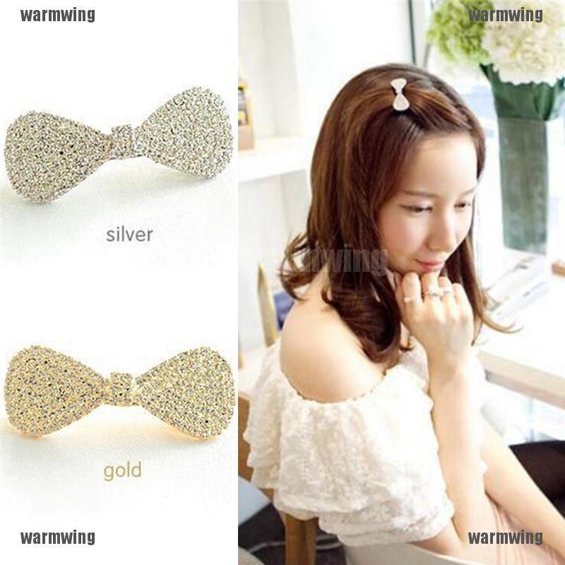 Kẹp Tóc Nơ Đính Đá Lấp Lánh