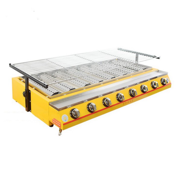 Bếp nướng hải sản bằng gas, nướng hàu, thịt bbq sử dụng ga 8 đầu đốt dài ETON ET-K288