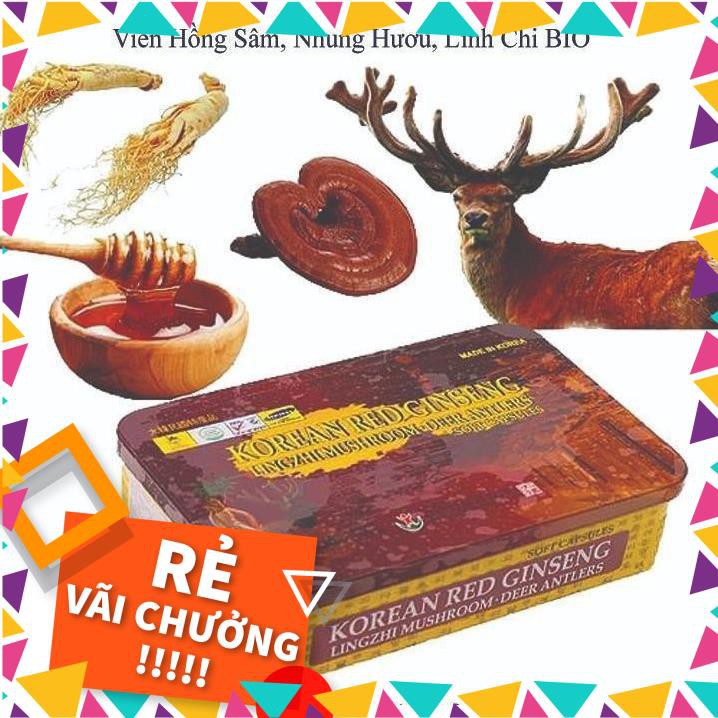 Sâm Hoàng Diệu - 3 hộp Đạm Tổng Hợp Hồng Sâm Nhung Linh Chi, Hộp 60 viên x 3 hộp