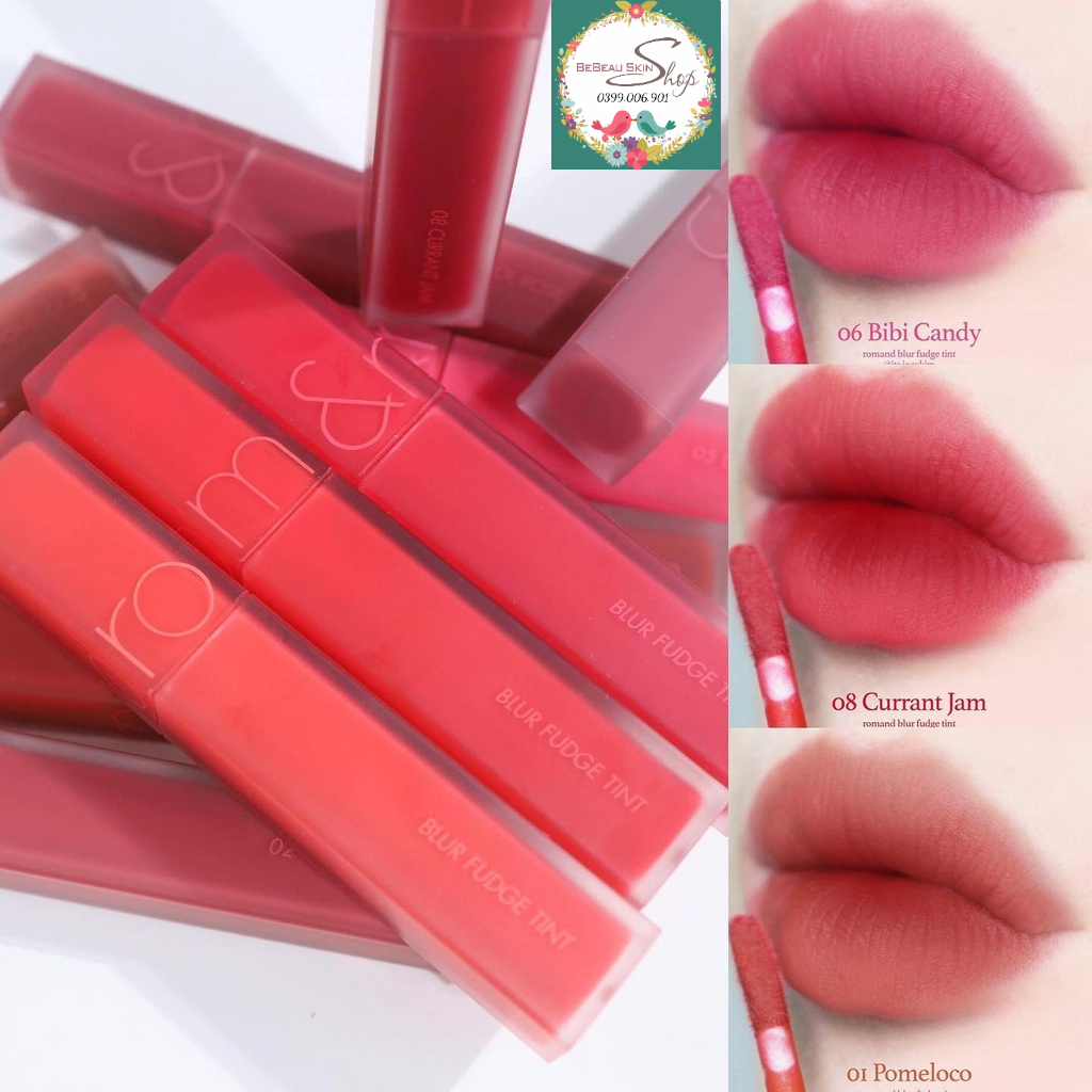 Son Kem Romand Blur Fudge Tint 04 Radwood Lỳ Mịn Môi Tem Hidden Tag Chuẩn Bebeauskinshop