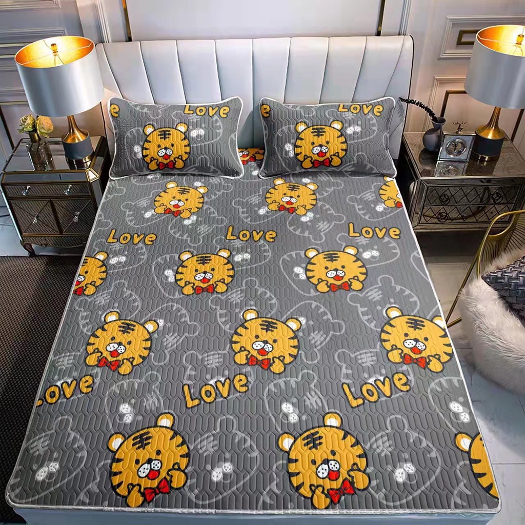 Chiếu điều hòa cao su non-Tặng kèm 2 vỏ gối nằm cùng mẫu