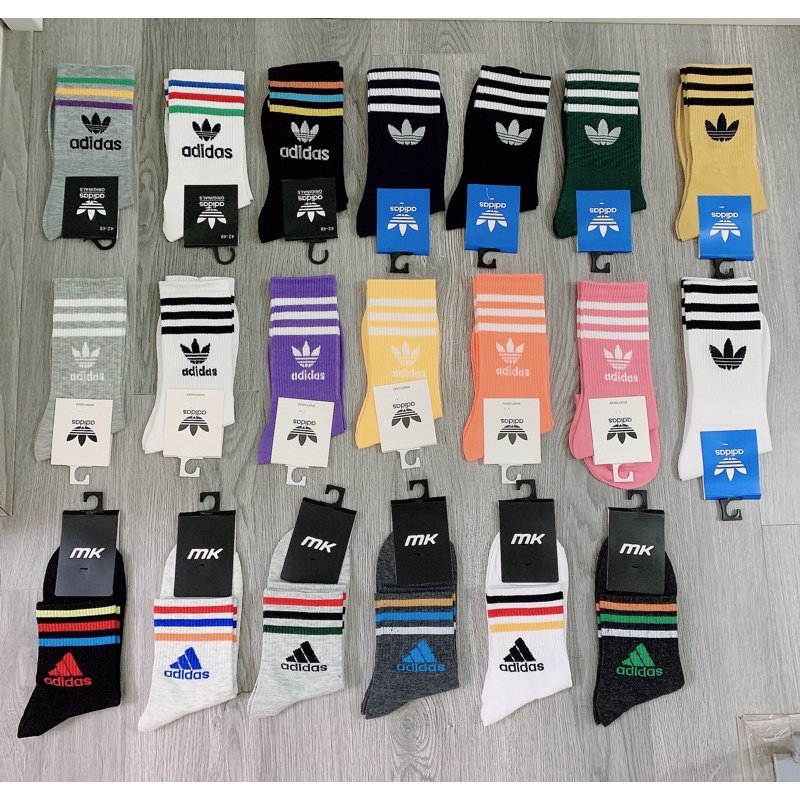Tất Vớ thể thao sneaker nam nữ cổ cao cổ trung xanh trắng đen đỏ xám vàng 2021