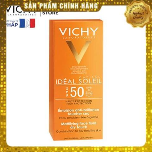 Vichy Ideal Kem Chống Nắng Chính Hãng Không Nhờn Rít SPF 50 UVA +UVB 50ml