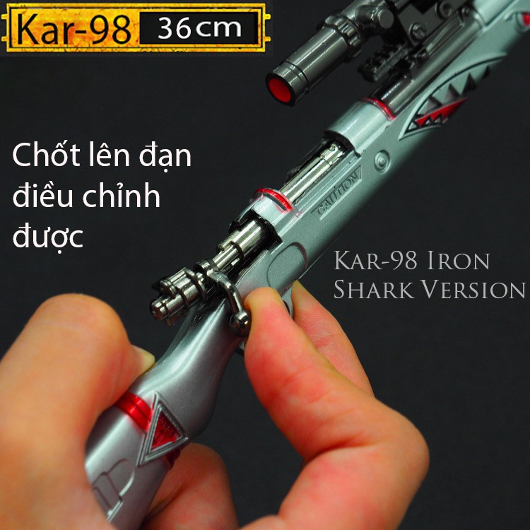 Mô Hình PUBG Kar98 IRron Shark 34cm có thể tháo rời Tặng Giá trưng bày + Móc Treo Mũ 3 PUBG