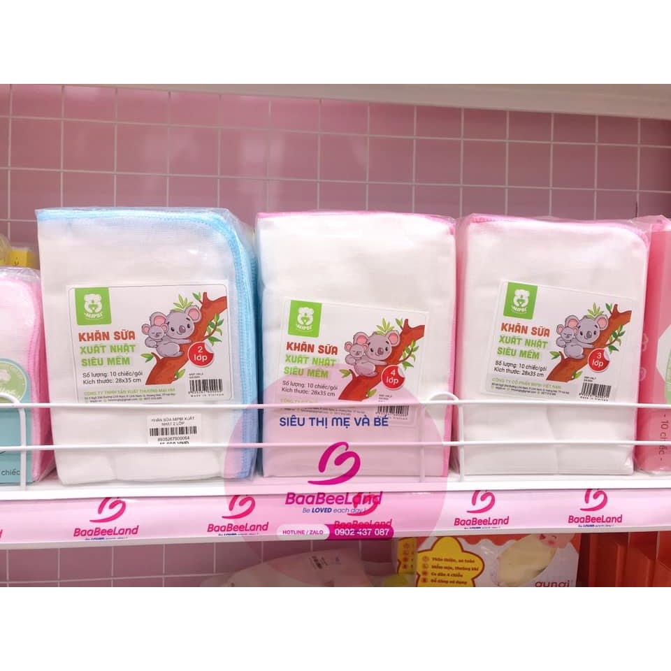 Túi 10 khăn xô sữa Mipbi - BAABEELAND