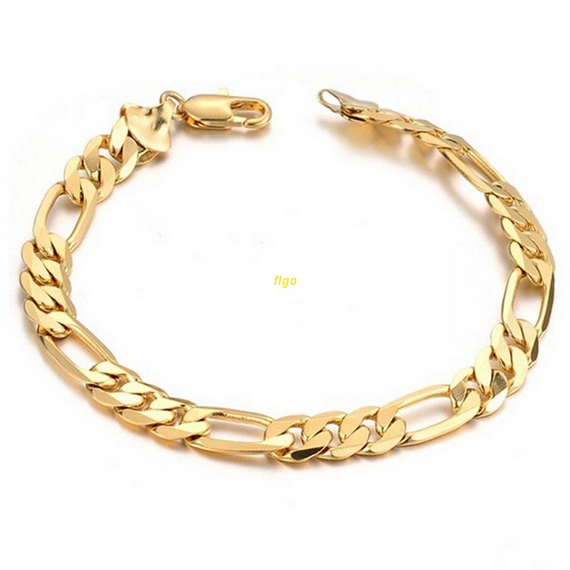 Vòng đeo tay bằng thép không gỉ mạ vàng 6mm dành cho nam