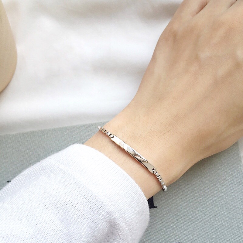 [Mã FAMARAL2 giảm 10K đơn 50K]Lắc tay bạc nữ vòng tay bạc ta kiểu dáng đơn giản-AURASILVER-LT17