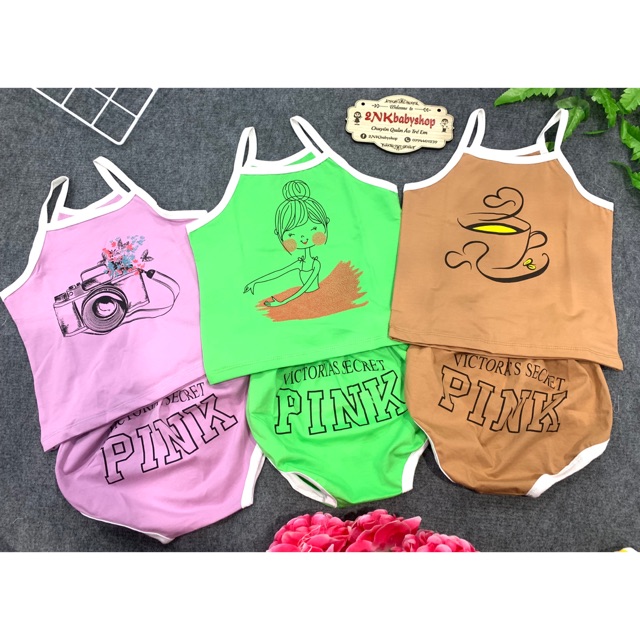 Đồ bộ 2 dây bé gái ( combo 3 bộ /107k)