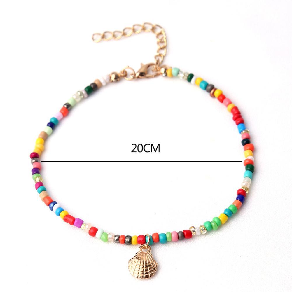 Lắc Chân Đính Vỏ Sò Nhiều Màu Phong Cách Bohemian Thời Trang Đi Biển Mùa Hè B2B1