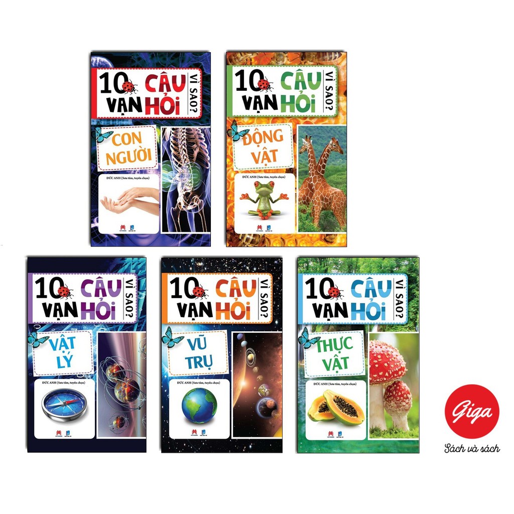 Sách - Combo 5 cuốn: 10 Vạn Câu Hỏi Vì Sao (Động Vật, Con Người, Vũ Trụ, Thực vật, Vật lý)