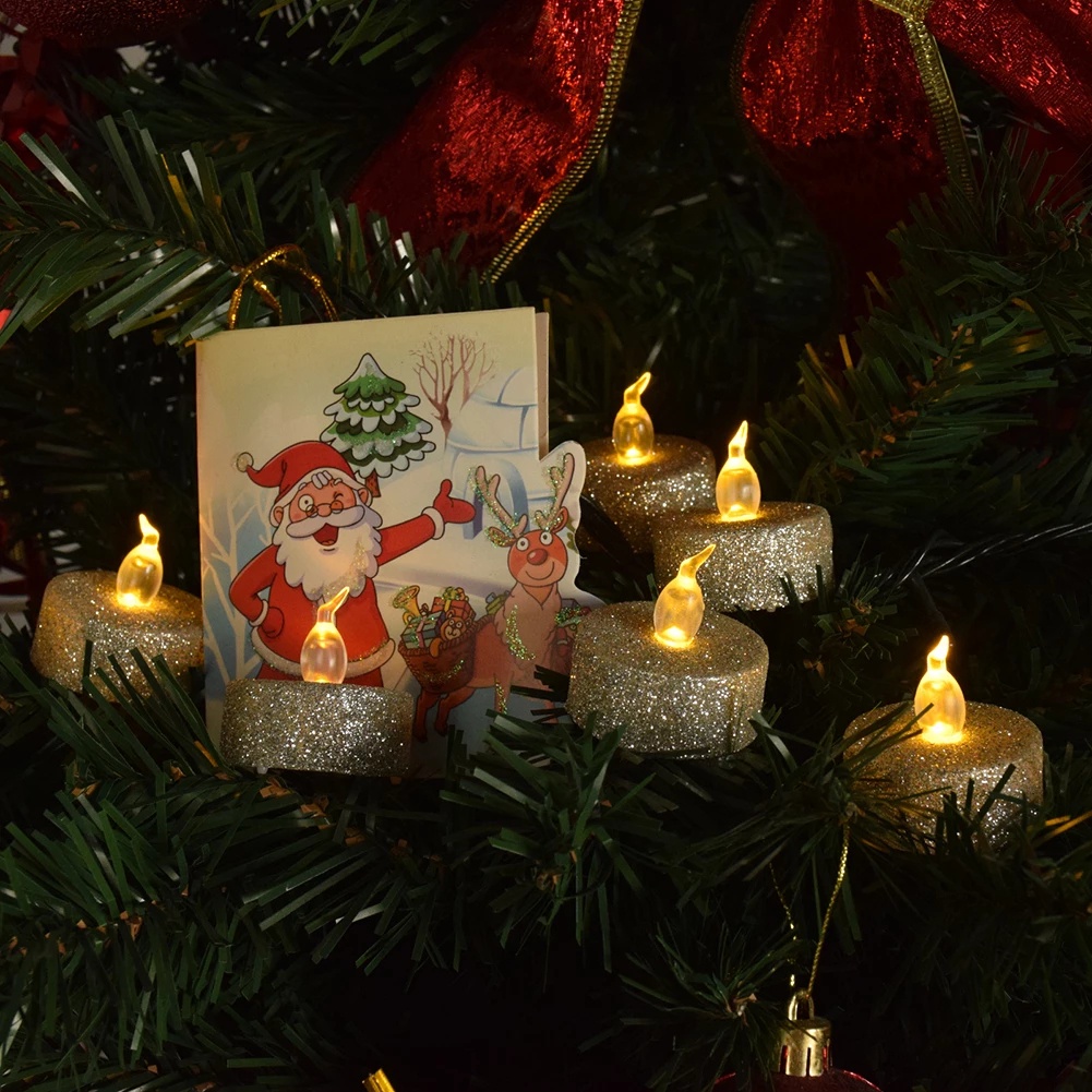 Đèn nến led để bàn không lửa chạy pin màu vàng lấp lánh cho bàn tiệc