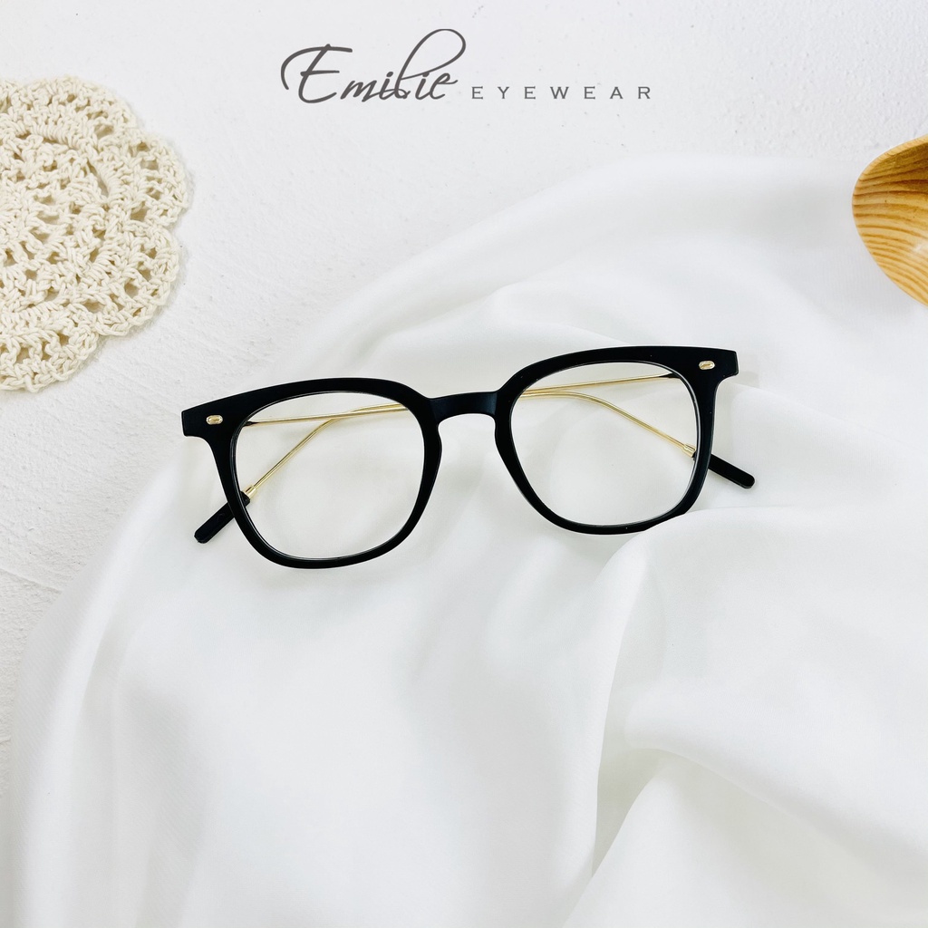 Gọng kính nhựa vuông nam nữ càng tăm mảnh nhẹ Emilie eyewear phụ kiện thời trang KB202