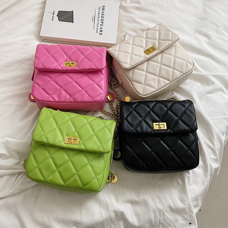 IELGY Túi Đeo Chéo Dây Xích Hình Thoi Đa Năng Thời Trang Cho Nữ