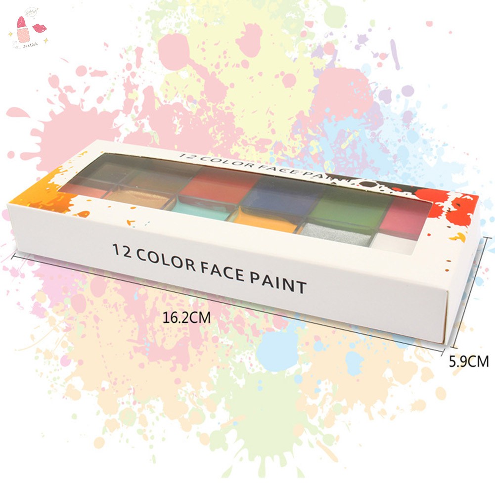 Face Body Paint Pigment Oil Painting 12 Colors Make Up Tools for Halloween Party
