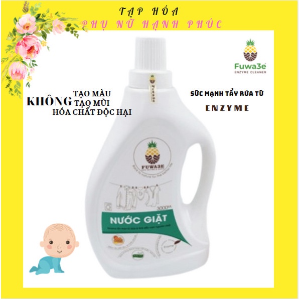 Nước giặt hữu cơ Fuwa3e enzyme lên men từ trái cây 4000ml