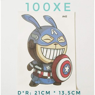 Miếng dán 3D Avengers hài hước cho Ô TÔ