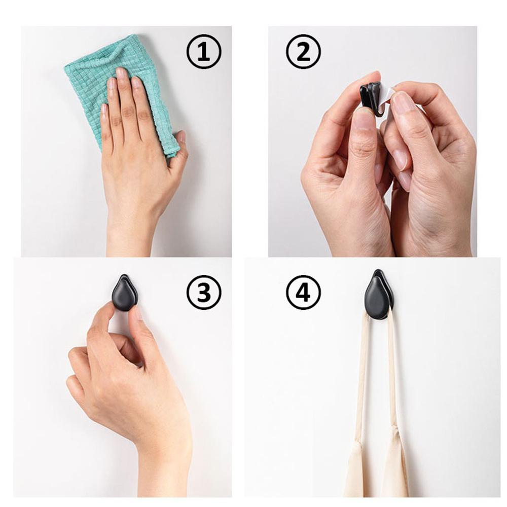 Móc Treo Đồ Mini Hình Giọt Nước Đa Năng Tự Dính Trang Trí Nội Thất Xe Hơi