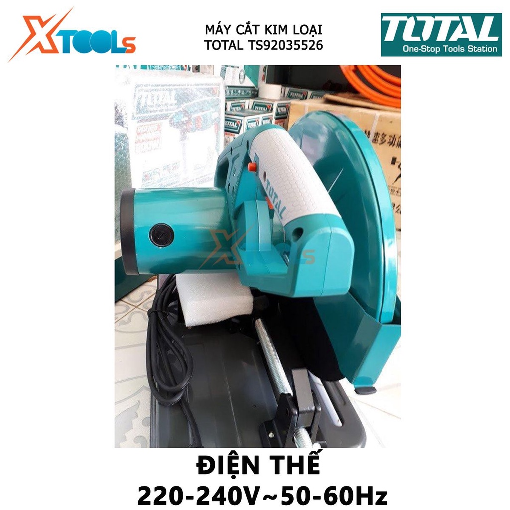 Máy cắt sắt TOTAL TS92035526 máy cắt kim loại 220-240V~50-60Hz, Công suất 2350 W, 3800 v/p, 355x25.4x3mm dụng cụ cầm tay