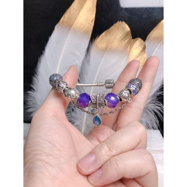 Lắc bạc 925 Pan khóa đá.