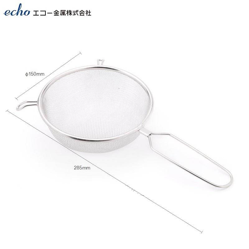 Rây lọc thực phẩm inox Echo Metal Nhật Bản φ15 x 29cm không gỉ sét, chịu nhiệt từ -20°C ~ 230°C