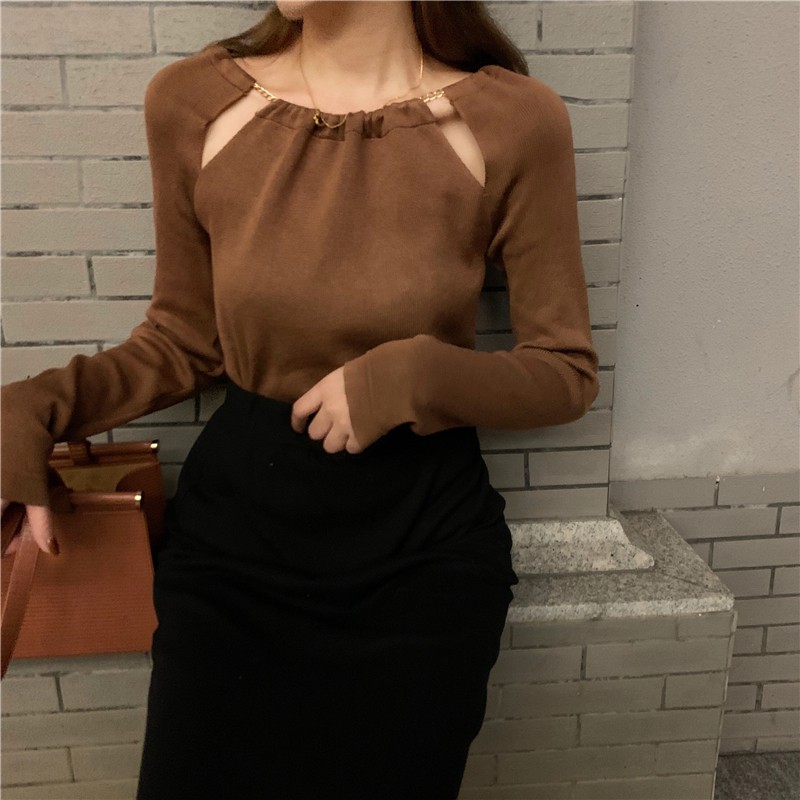 Áo Kiểu Thiết Kế Cổ Yếm Phối Tay Dài Thanh Lịch Thời Trang Mùa Thu Cho Nữ | BigBuy360 - bigbuy360.vn