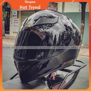 Mũ bảo hiểm Fullface ROC m138B đen bóng form AGV siêu đẹp - Nón fullface Royal m138 đen chính hãng