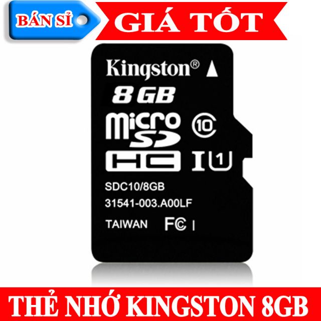 Bán  buôn thẻ nhớ Kingston 8GB micro SD giá 49k/chiếc