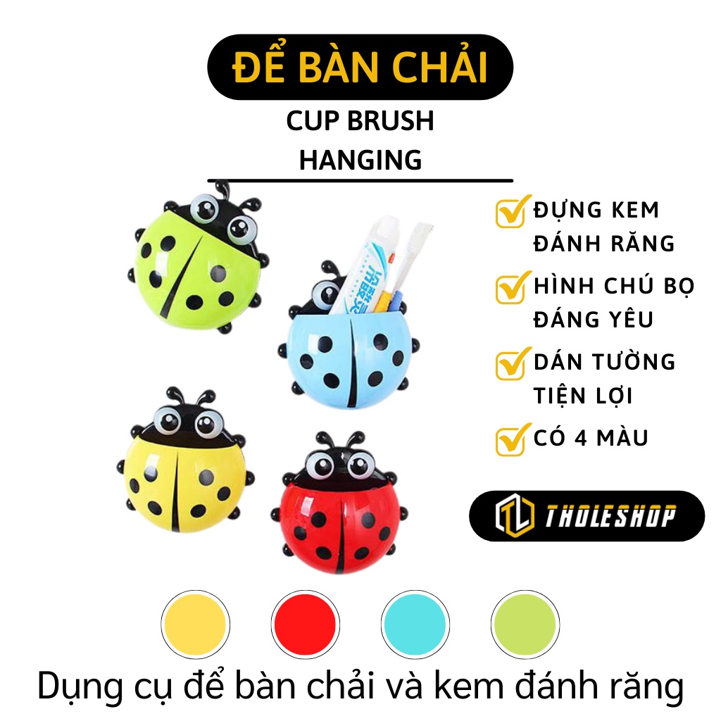 Để bàn chải - Dụng cụ để bàn chải và kem đánh răng hình chú bọ ngộ nghĩnh hút chân không dán tường 3102