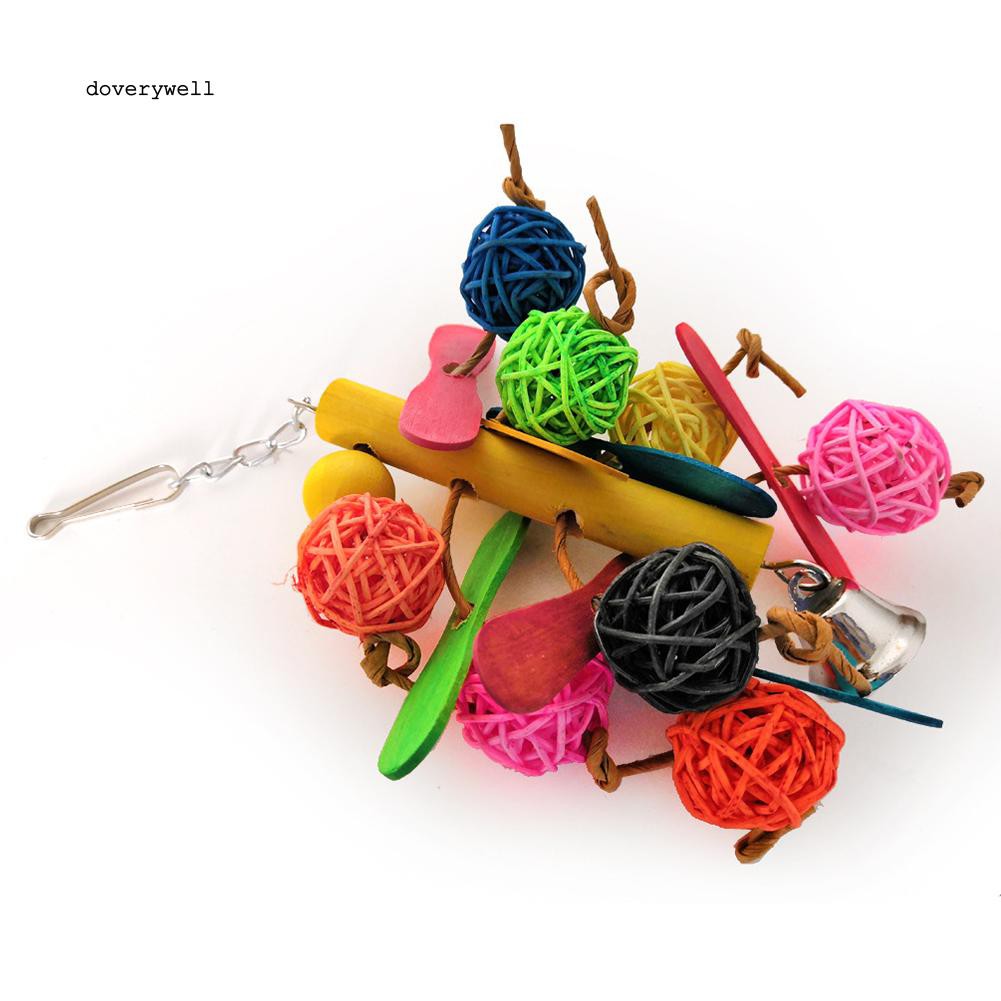 Đồ chơi dây treo trung đưa có chuông cho vẹt nhai gặm giải trí tiện dụng