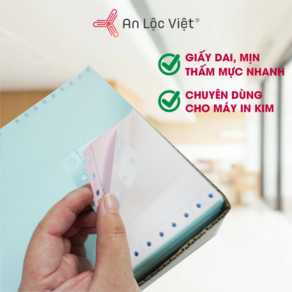 Giấy in liên tục 1, 2, 3, 4, 5 liên kích cỡ 240x279mm Liên Sơn cho máy vi tính