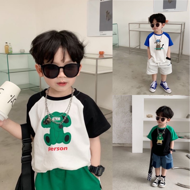 Áo thun ngắn tay raglan cho bé A776 [Form nhỏ hơn 0.5]