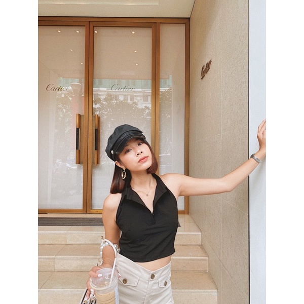 Áo croptop nữ cổ sơ mi cá tính REVER CLOTHINGS Maya Top