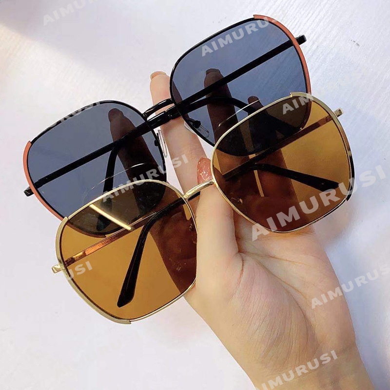 Kính mát gọng vuông oversize màu gradient thời trang Hàn Quốc cho nữ