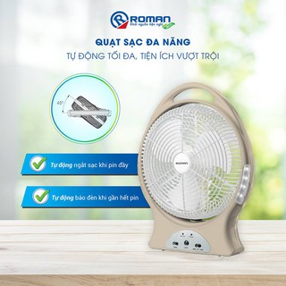 Quạt sạc tích điện Roman HFR12B1