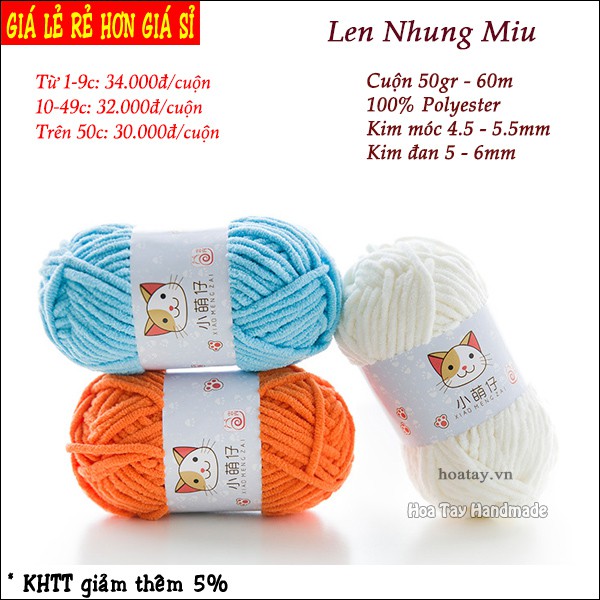 SALE BỎ MẪU - Len Nhung Miu Bảng màu từ 21 đến 31