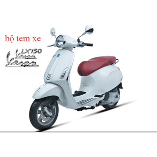 Bộ tem chữ vespa lx150, decal vespa lx125 giá trọn 1 bộ
