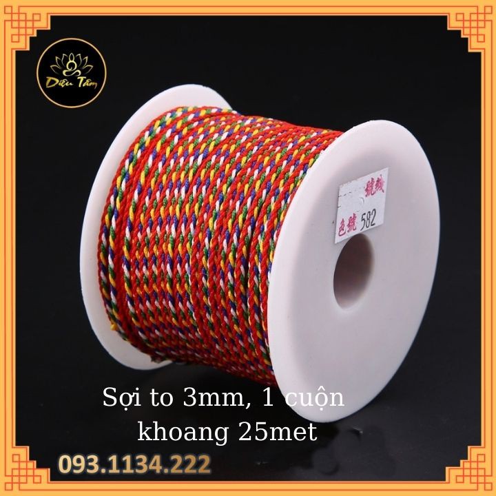 Dây chỉ ngũ sắc tết vòng tay - -100M