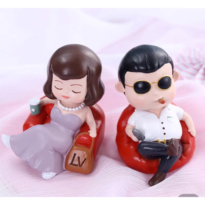 Phụ Kiện Sinh Nhật Trang Trí Bánh Kem  Tượng Quý Ông Quý Bà Gangnam Style