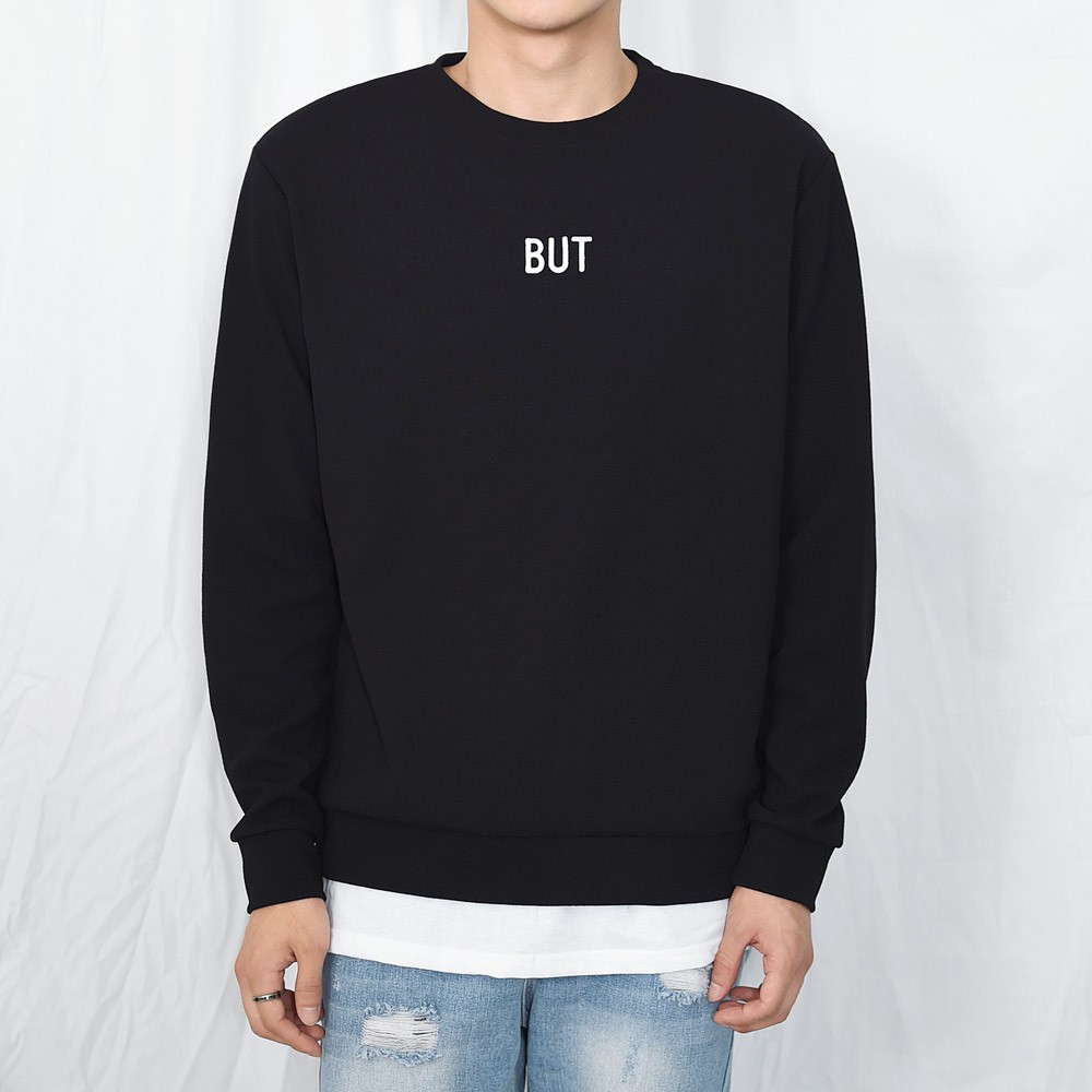 Áo Sweater Nam Nữ unisex phong cách Hàn Quốc in chữ BUT, Chất nỉ cá sấu - Quà tặng ngẫu nhiên HD06