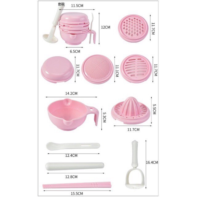 Bộ chế biến ăn dặm 9 dụng cụ tiện dụng để chế biến cho bé ăn dặm