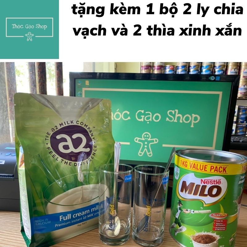 [Mã 267FMCGSALE giảm 8% đơn 500K] [Kèm quà] Combo sữa A2 nguyên kem 1kg và Milo Úc 1kg thơm ngon tốt cho sức khỏe