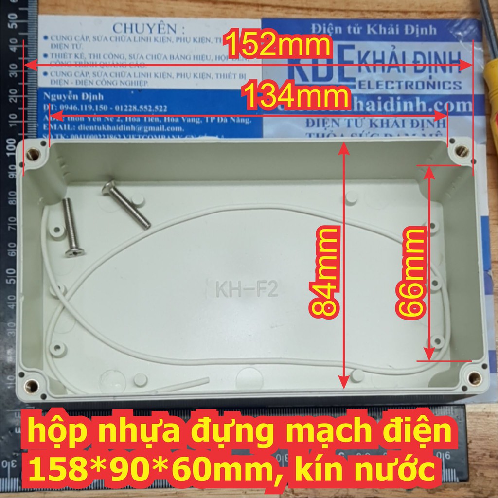 hộp nhựa đựng mạch điện 158*90*60mm kín nước không tai ngoài màu trắng kde6742