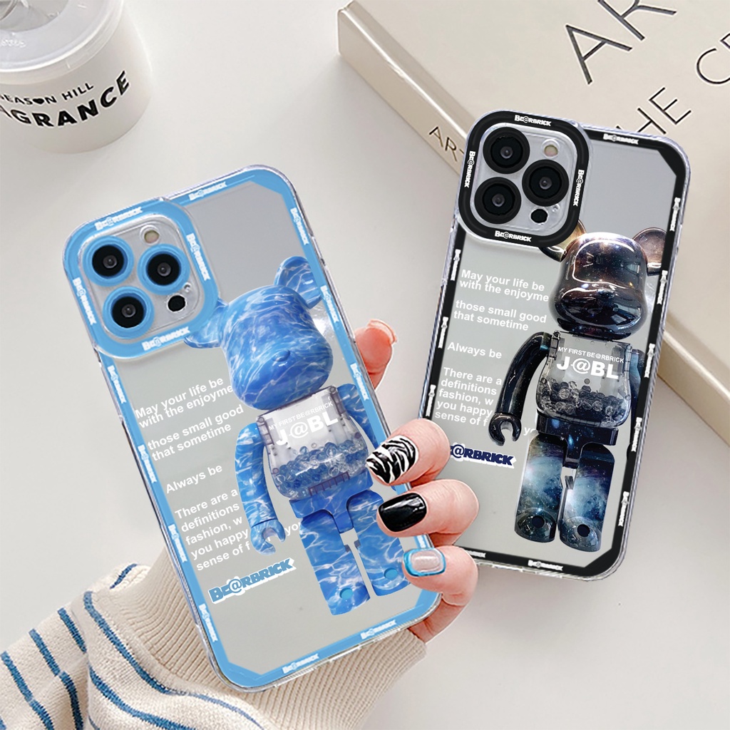 Ốp lưng iphone trong lỗ viền camera bear vân đá 6/6plus/6splus/7/7plus/8/8plus/x/xs/11/12/pro/max/plus/promax-Awifi D4-8