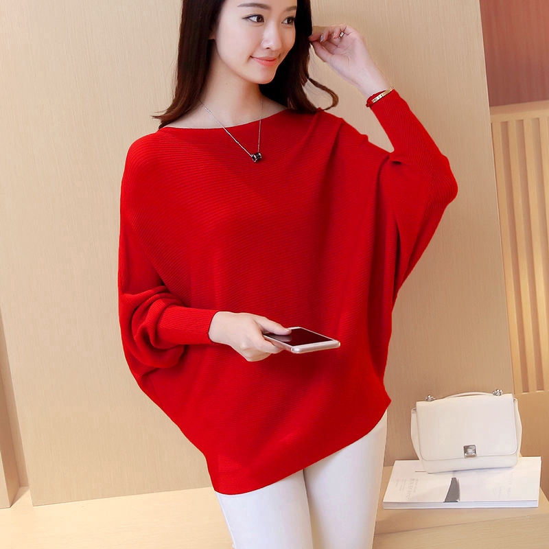 Áo Len Nữ Dáng Rộng Cổ Cao Tay Cánh Dơi Hàng Mới