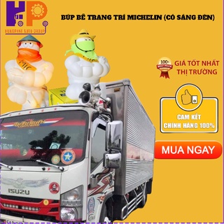 Búp bê michelin   (CÓ SÁNG ĐÈN) CHO XE TẢI XE Ô TÔ, XE HƠI, xe tải -  đủ phụ kiện